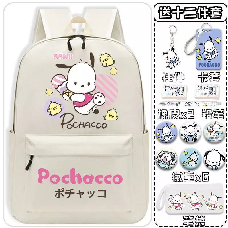 Новый милый школьный ранец Sanrio Pacha для учеников, легкий прочный рюкзак большой вместимости для защиты позвоночника