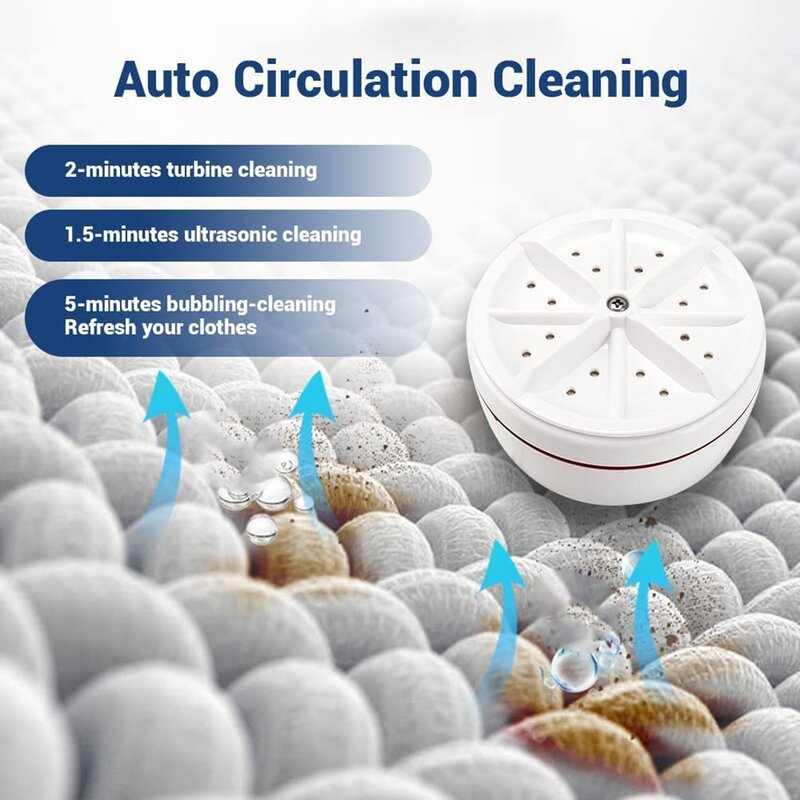 Portable Ultrasonic Mini Washing Machine for Camping/Home/Travel/Apartments/Dorms, Personal Cleaning Machine