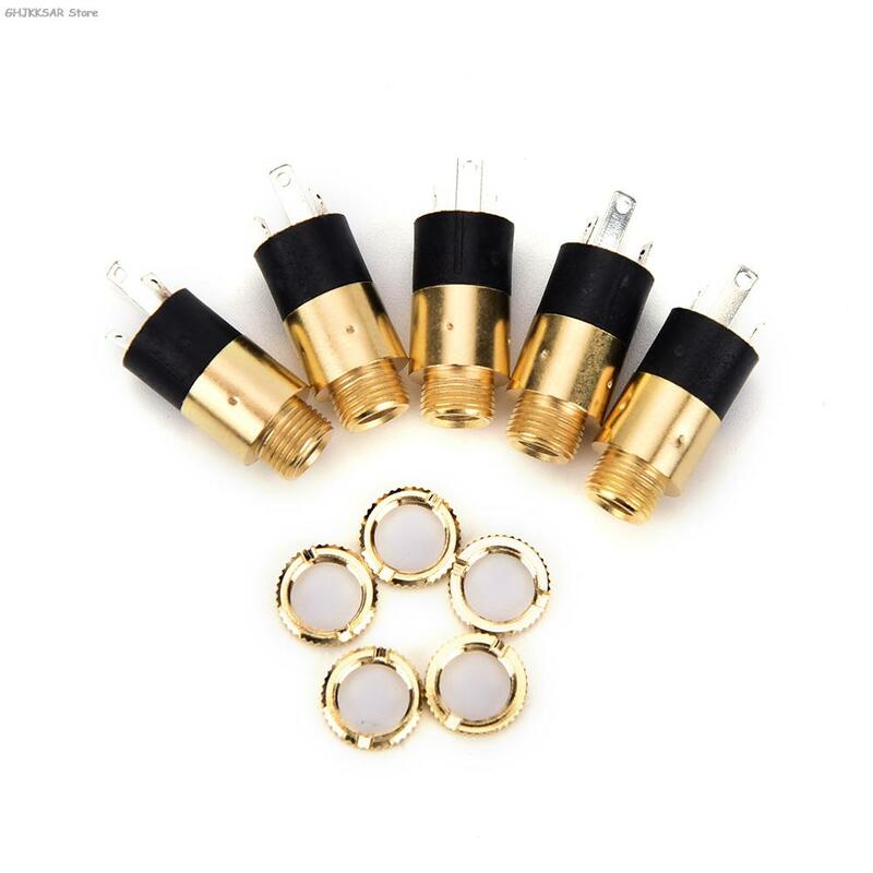 5 buah/lot emas/perak PJ392 3.5mm Stereo wanita soclect Jack 3.5 Audio konektor Headphone