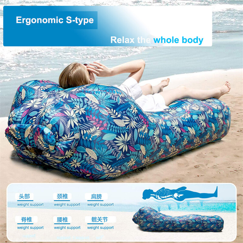 Canapé paresseux gonflable pliant portable, lit d'air flottant dans l'eau, chaise de plage de camping, meubles d'extérieur, chaises longues de jardin