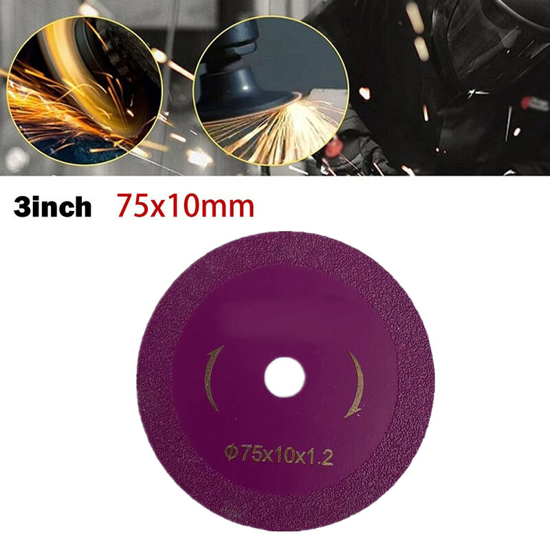 1pc 75mm Cutting Disc Diamond Marble Saw Blade Glass Jade Crystal Ceramic Tile Special Cutting Wheel For Angle Grinder Cutting