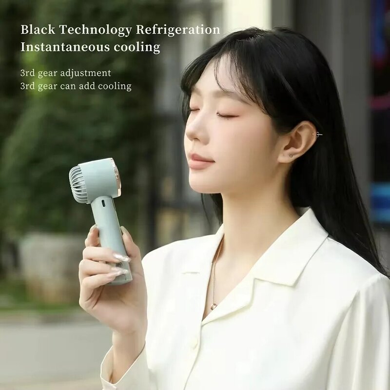 Xiaomi Portable Mini Handheld Fan Cooling Refrigeration Hanging Backpack Small Fan For Home Office Rechargeable 3 Gears Speed