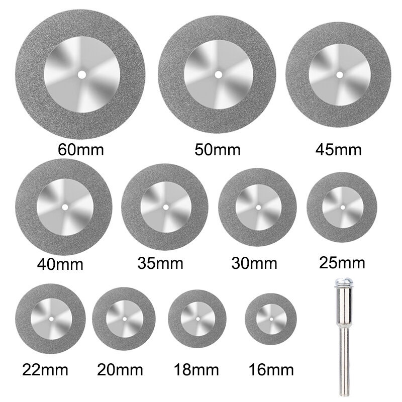 XCAN Mini Diamond Saw Blade 16-60mm  Diamond Cutting Disc With Mandrel For Dremel Rotary Tools Grinding Wheel 5pcs