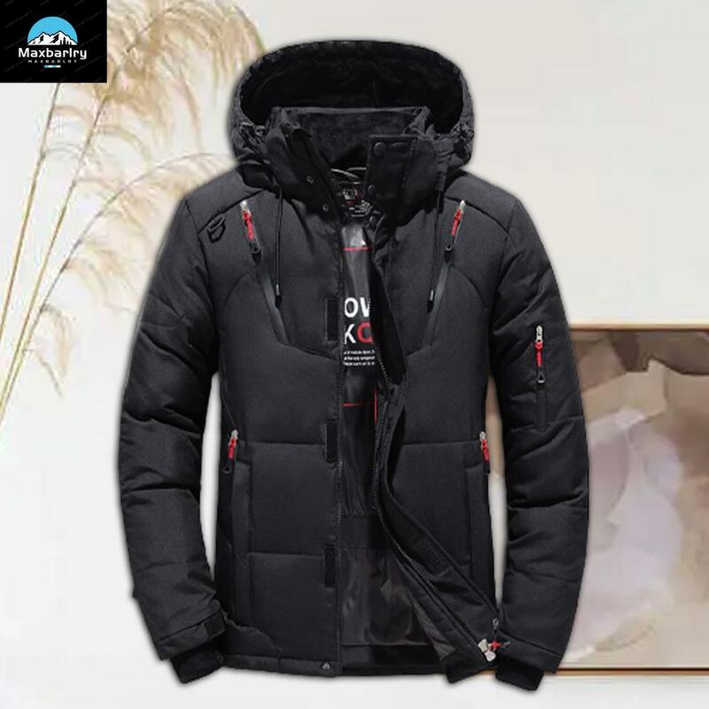Chimmen-Manteau à capuche super doux pour hommes, veste épaisse, pardessus rembourré en coton, boutons légers, vêtements de luxe, hiver 2024
