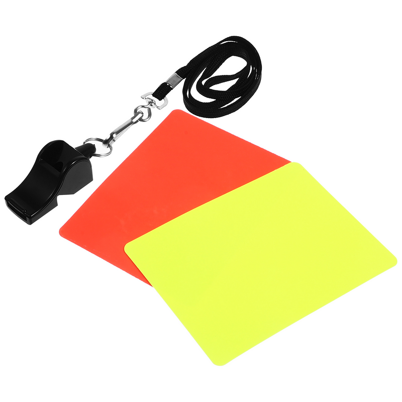 Fußballspiel Schiedsrichter rote und gelbe Karte Pfeife gesetzt Pfeifen Multifunktions-Fußball karten Profi-Major für den Sport