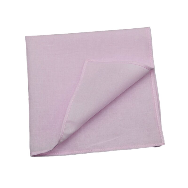 Adult Portable Square Handkerchief Washable Napkin Pocket Plain Color Hankie