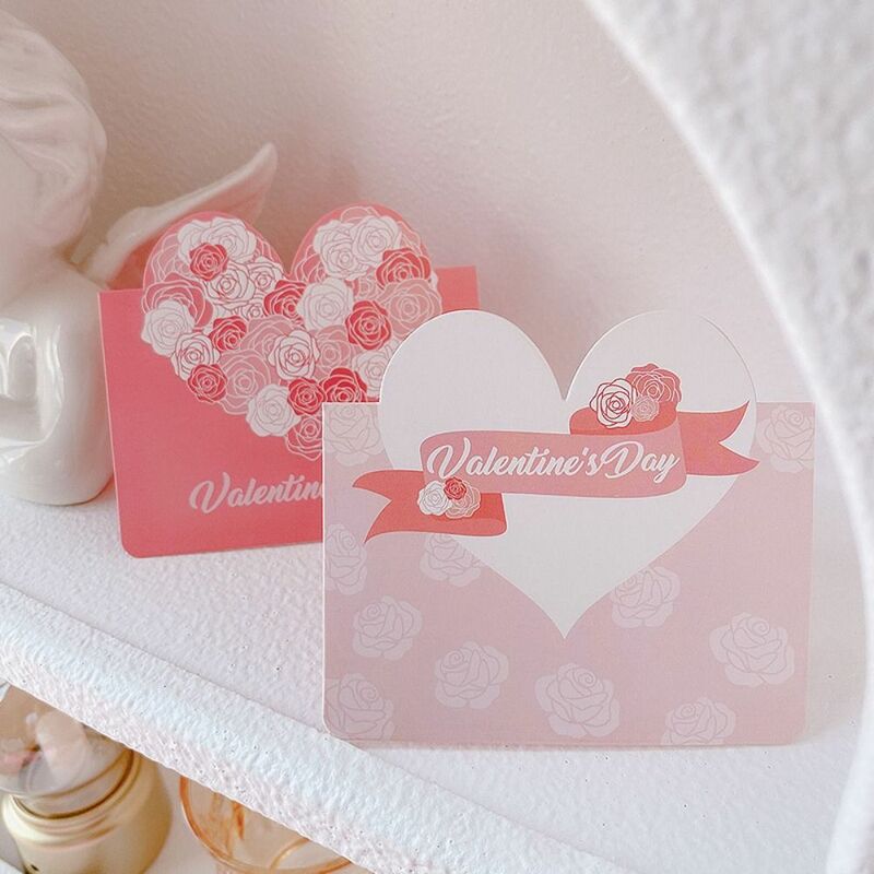 ガールフレンドのグリーティングカード,手書きメッセージカード,ピンクの招待状,DIY装飾,10個