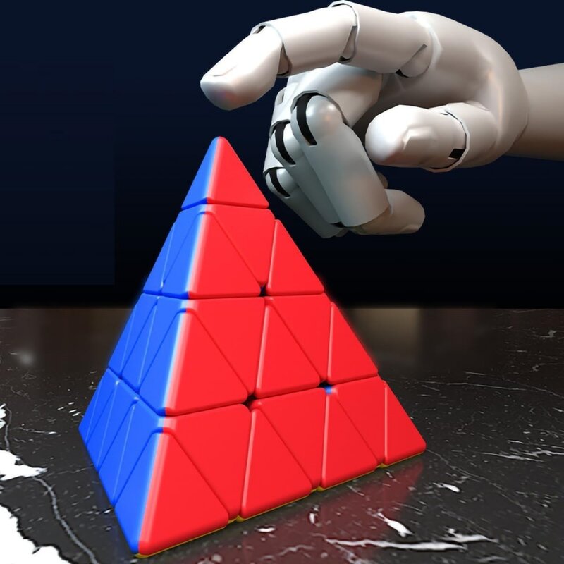 ShengShou cubo mágico de rompecabezas de velocidad, pirámide triangular, 4x4, sin pegatinas, 4 capas, Jinzita