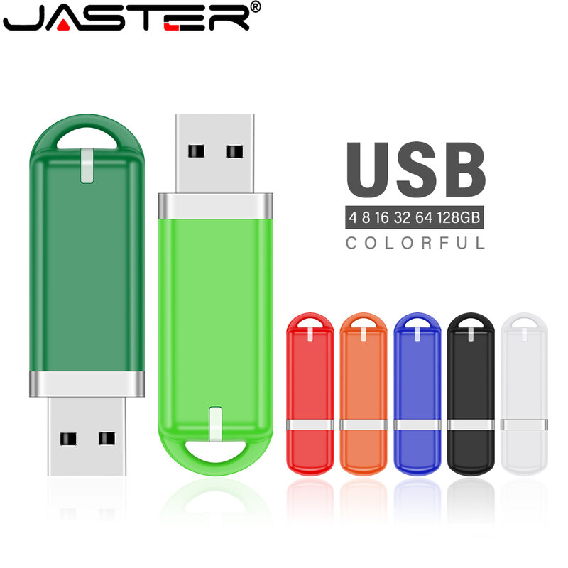 JASTER-عصا ذاكرة صغيرة للغاية ، 128 جيجابايت ، أزرق ، محركات أقراص فلاش USB بلاستيكية ، قلادة سوداء ، هدية أعمال إبداعية