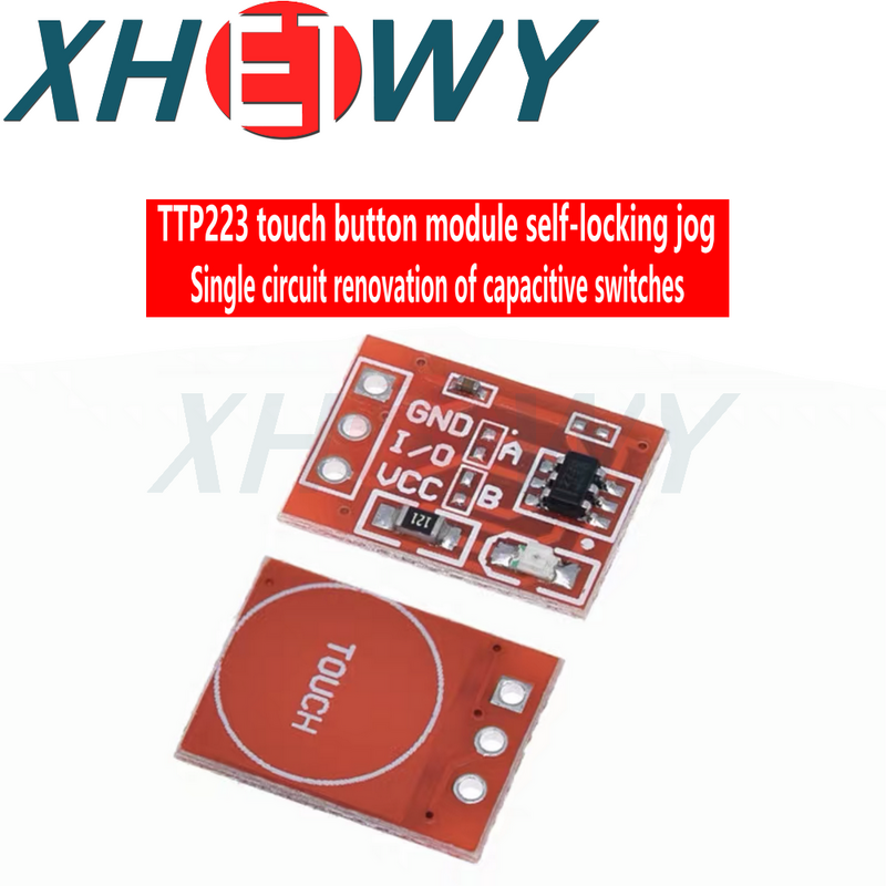 TTP223 Capacitive Touch Button Module, Auto-Locking Ação Ponto, Single Circuit Switch