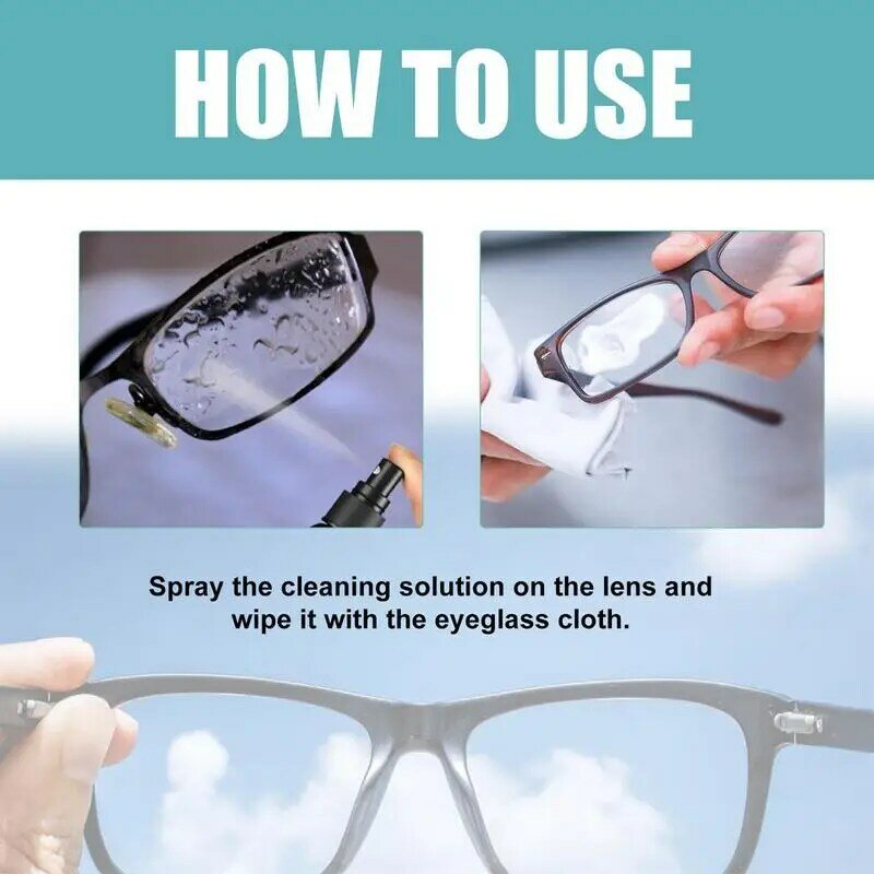 Spray czyszczący środek do czyszczenia obiektywów do obiektywu Spray do okularów bez smug, rozwiązanie do czyszczenia soczewek, rozmiar podróżny do szklanego ekranu i aparatu