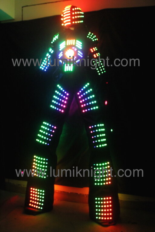 مرحبا التكنولوجيا الرقمية LED روبوت البدلة/LED الملابس/LED روبوت ازياء/LED زي