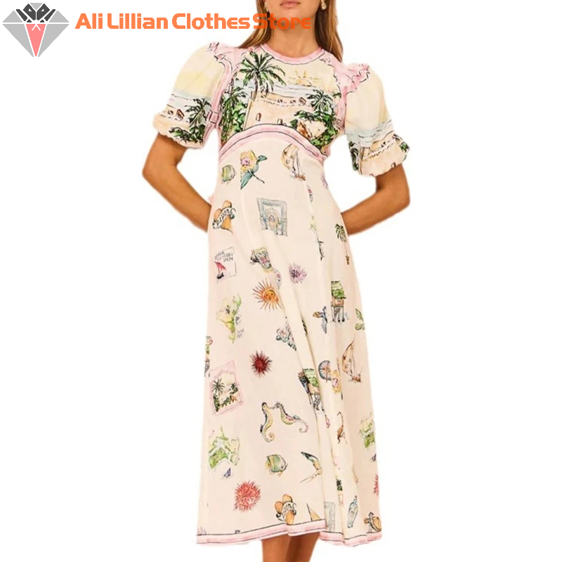 Letnie wakacje Kwiatowe sukienki maxi dla kobiet 2024 Casual Sexy Loose Elegant High Waist Long Dress Beach Dress Robe Vestidos