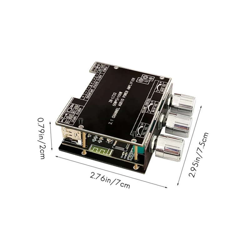 サウンドボックス用の短い回路保護付きパワーアンプボード、Bluetooth、50w、2.1チャンネル、ZK-LT23 5.1