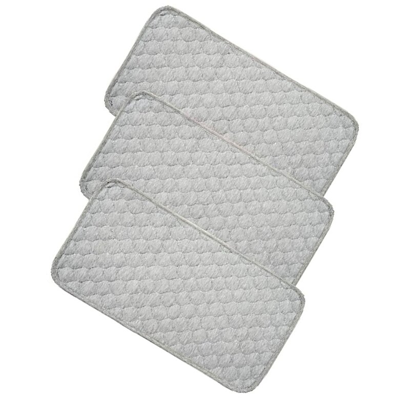 Baby Diaper Pads Bamboo Quilted Thicker Waterproof Changing Pad Liners, 3 Count Gray