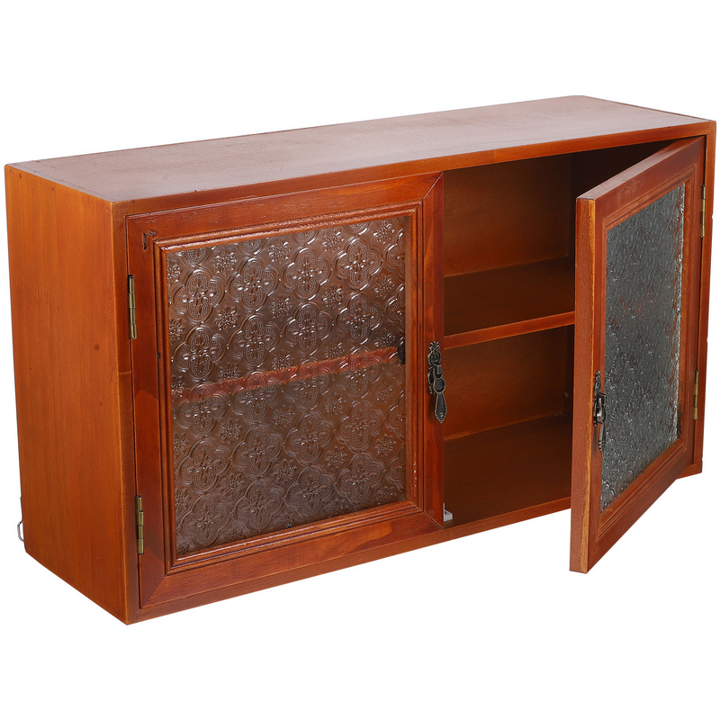 Organizador de escritorio Retro, armario de madera de doble nivel para comedor, estante de taza bajo, escritorio de sala de estar para escritorio de cocina