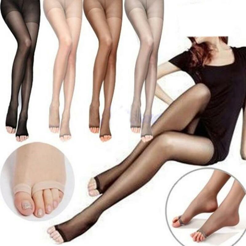 Womens Sheer Leggings Open Toe Tights Pantyhose Socks Stockings
