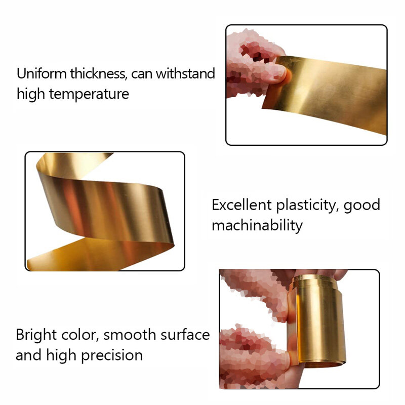 1pcs Brass Foil Thick 0.01-0.3mm Width 10-200 mm Brass skin Brass Metal Thin Sheet Foil Plate Length 100mm~1000mm