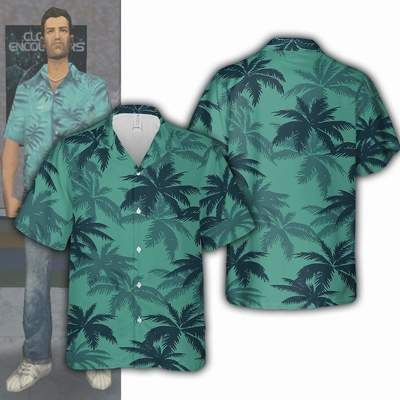 Nieuwe Heren Shirt Spel Karakter Dezelfde Stijl Korte Mouw Cuban Oversized Hawaiian 3d Print Zomervakantie
