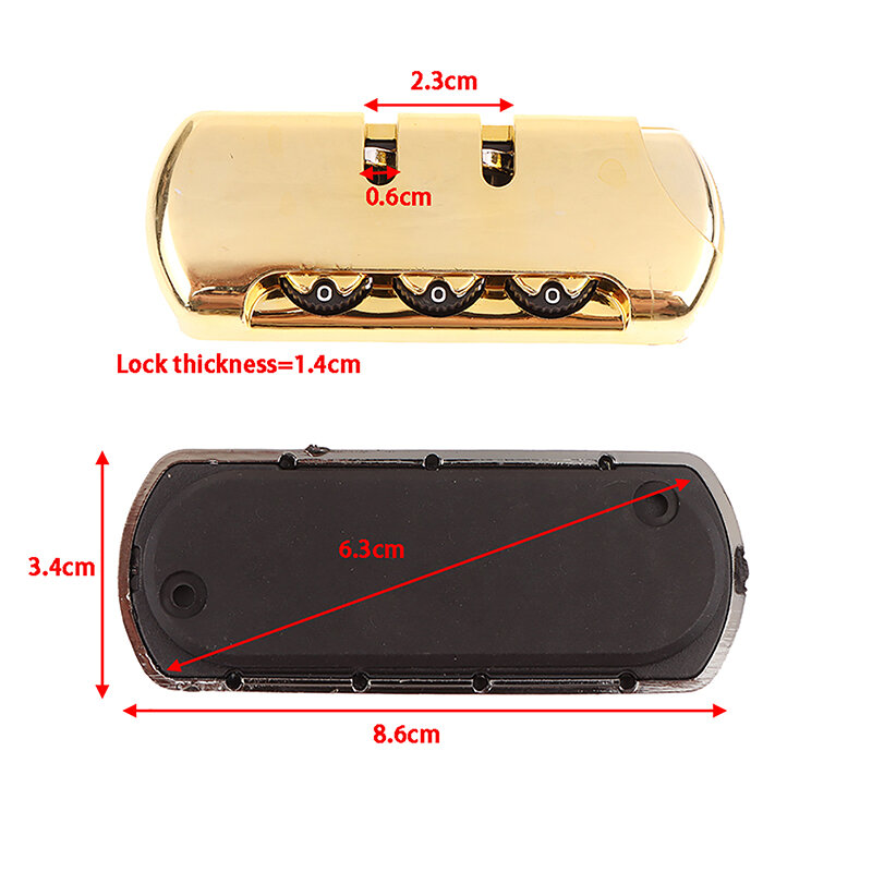 1Pc 3 Digit Combination Padlock for Travel Luggage Suitcase Code Lock Fixed Lock Anti-theft Bag Accessories Lock Pull Chain