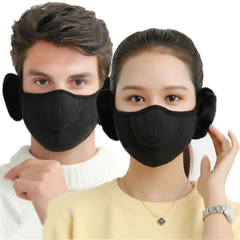 Warm Half Face Mask Daily Cotton Open Breathable Neck Warmer Cold-proof Windproof Earmuffs Cycling Camping Ski