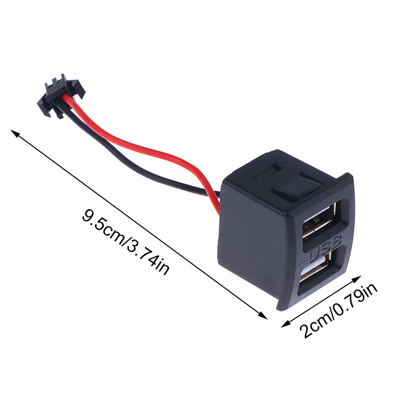 1 Pc Medium Arc USB Female Type-C Black Bi-Level Receptacle Lamp Charging Receptacle Power With Cable Connector