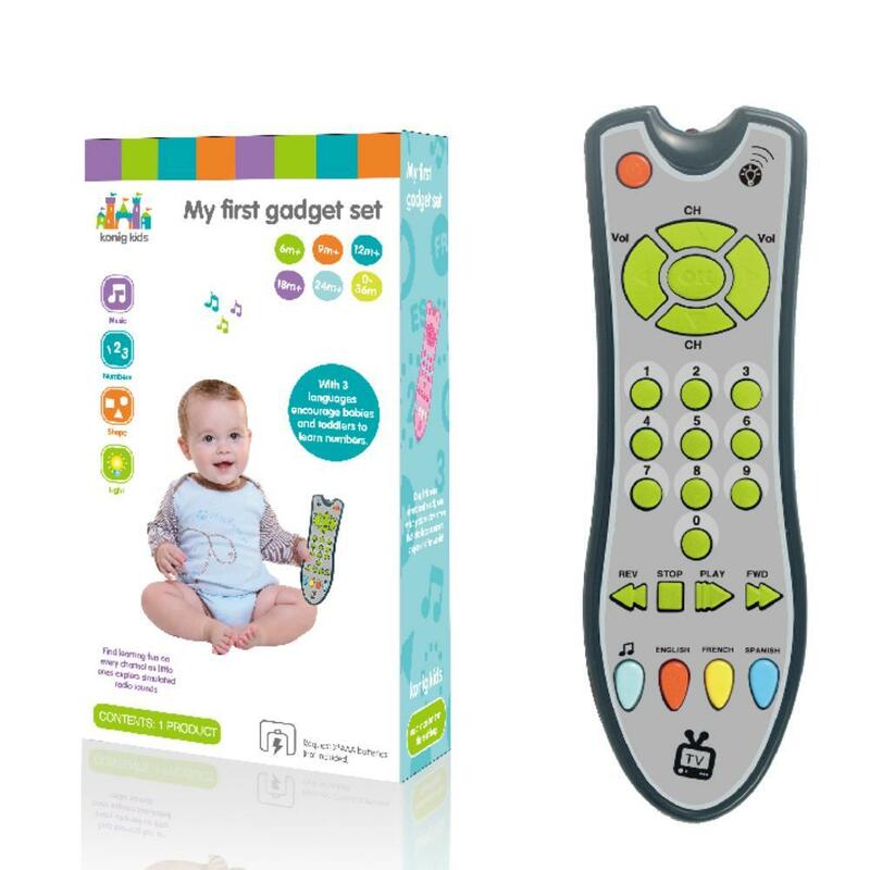 Controle Remoto para Bebês e Meninas, Simulação de TV para Crianças, Musique Educational Music Toy, Inglês Aprendizagem, Distância, Presente