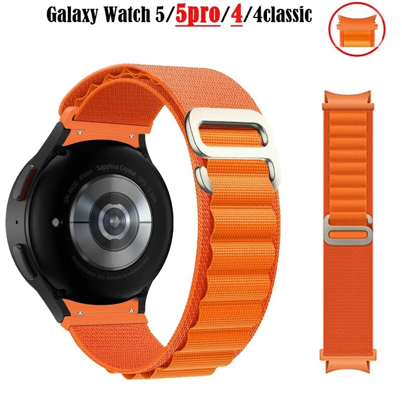 Boucle alpine de sport pour Samsung Galaxy Watch 6, bracelet en nylon, bracelet classique, crochet G, 44mm, 40mm, 43mm, 47mm, 5 Pro, 4