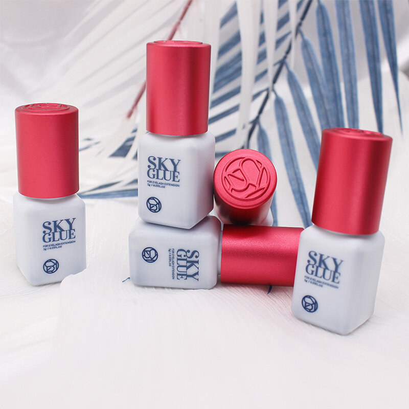 Extensão de cílios falsos com boné vermelho, beleza e saúde, ferramentas de maquiagem Lava Beauty Shop, original coreano, 5 garrafas, SKY S + Glue, 5ml