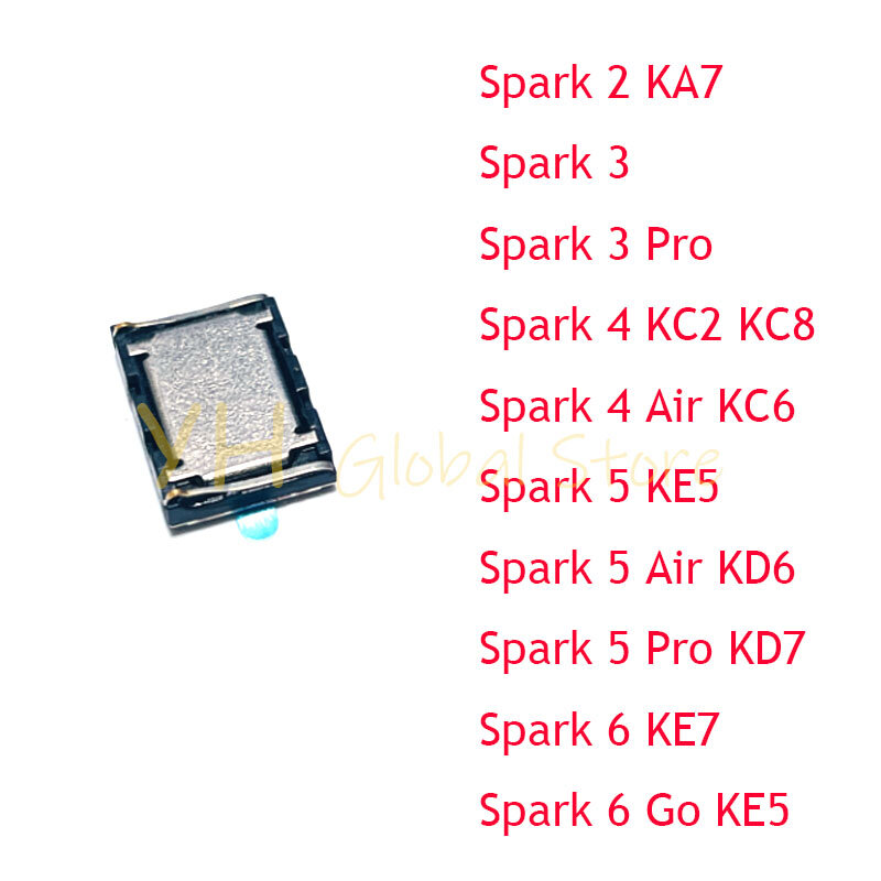 Altoparlante 5PCS per Tecno Spark 2 3 4 5 6 Pro Air KA7 KC2 KC4 KC6 KE5 KD6 KD7 KE7 altoparlante cicalino Ringer Flex