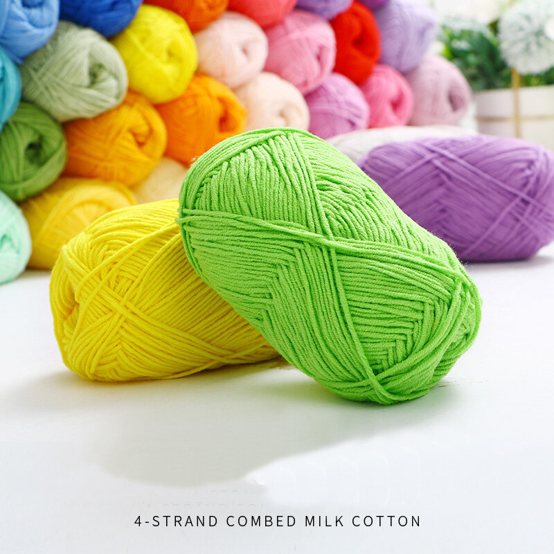 50g/Set 4ply Milk Cotton Knitting Wool Yarn Needlework Dyed Lanas For Crochet Craft Sweater Hat Dolls At Low Price