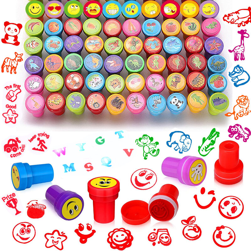 Verschiedene Briefmarken für Kinder Selbst tinte Lehrer Briefmarken Party bevorzugen Kinder Schatzkiste Preis Klassen zimmer Osterei Stuffers Spielzeug Geschenk