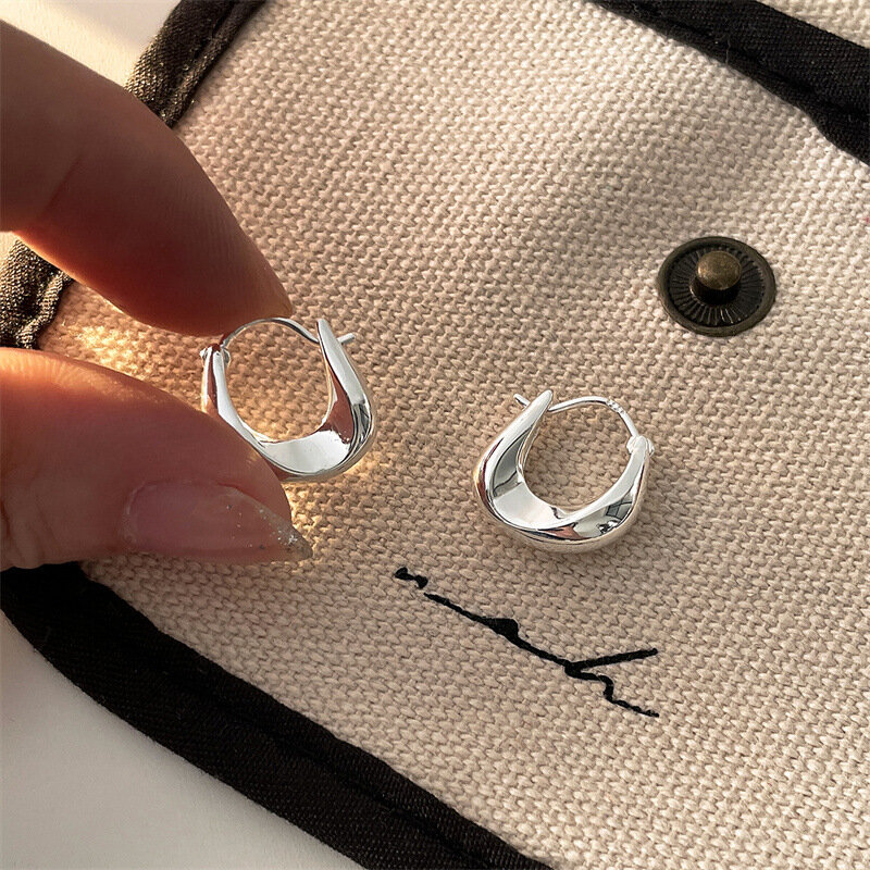 925 Sterling Silver Earrings for Women Ear Hoop Versatile Sweet Girl Fashion Jewery New Year Gifts Accessories