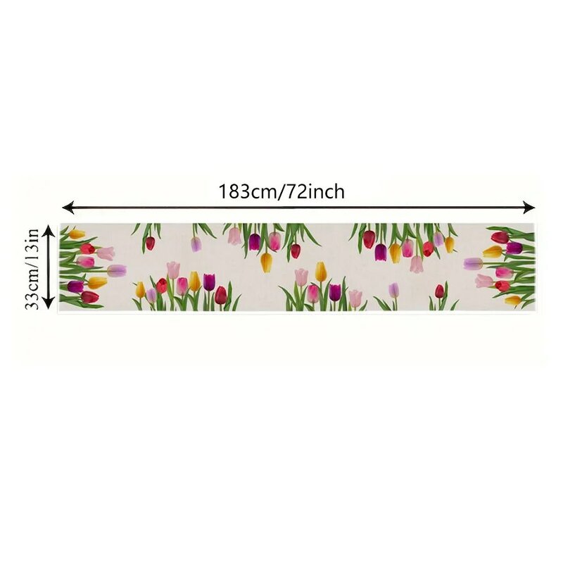 Easter Tulip Flowers Linen Table Runners Dresser Scarves Table Decor Spring Farmhouse Dining Table Runners Wedding Decorations