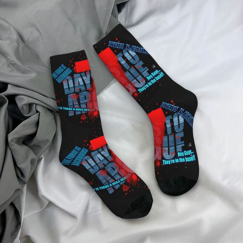 Calcetines divertidos de compresión para hombre, calcetín de Hip Hop, Harajuku, 7 días para morir, patrón feliz, sin costuras, estampado, informal