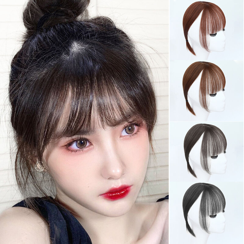Air Bangs Wig Piece Invisible Bangs Patch Wig for Girls with No Marks on The Top of The Head Hair Repair Wig