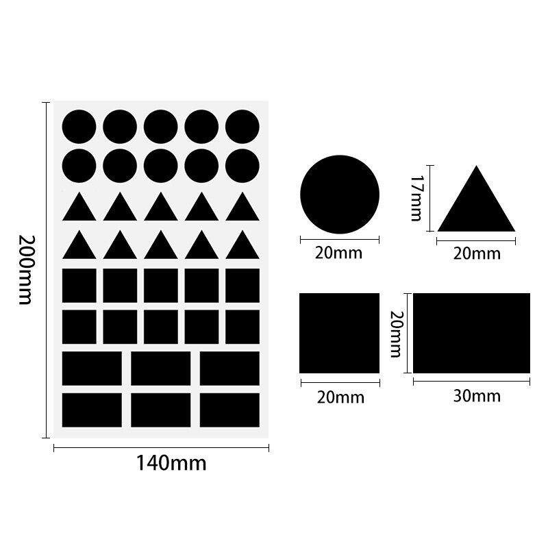 360-1080 buah segitiga berwarna persegi panjang stiker Dot untuk anak-anak siswa DIY Jigsaw Puzzle geometri stiker label Scrapbook