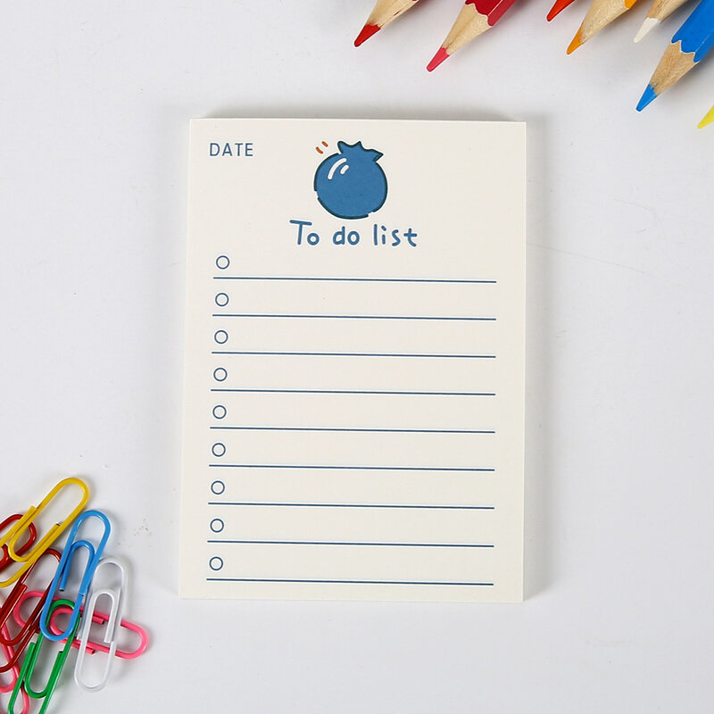Simple Memo Pad Note Book Tearable Not Sticky Kawaii Decoration Sticky Notes Fruit Hand Account Memo Message Paper To Do List