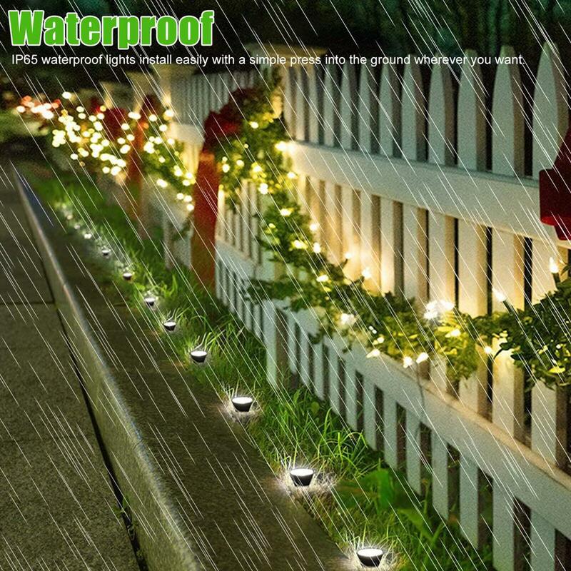Уличные садовые светильники на солнечной батарее, 20 лм, 10 светодиодов, IP65 водонепроницаемые Ландшафтные точечные светильники для дорожек, двора, сада