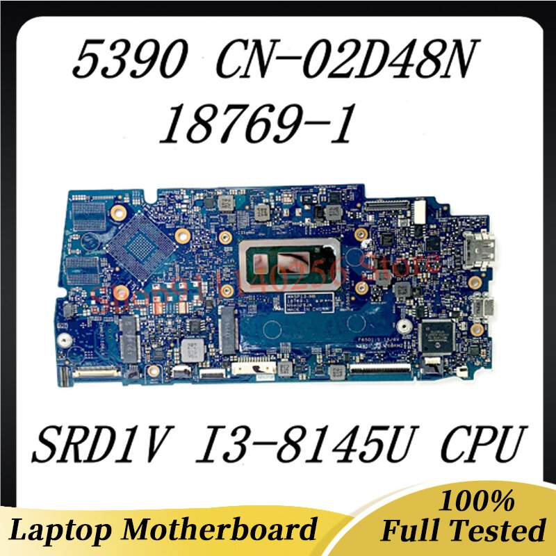 CN-02D48N 02D48N 2D48N 메인 보드 DELL 5390 13-5390 노트북 마더 보드 18769-1 SRD1V I3-8145U CPU 8GB 100% 작동