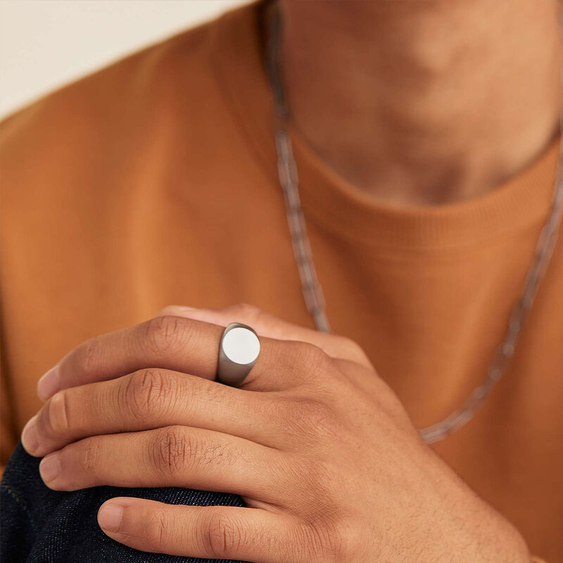 EManco индивидуальное женское кольцо-значок, крупное круглое топовое инициальное письмо-штамп, модные ювелирные изделия в стиле панк из нержавеющей стали