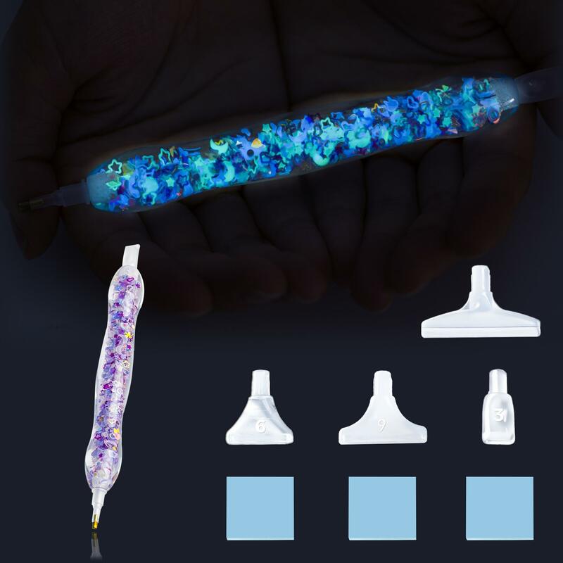 เครื่องมือวาดภาพเพชรเรซิน5D ปากกาสกปรกสีม่วงปากกาลายจุดเรืองแสงในที่มืดปากกาลูมิอัสปากกาอุปกรณ์เสริมการวาดภาพเพชร