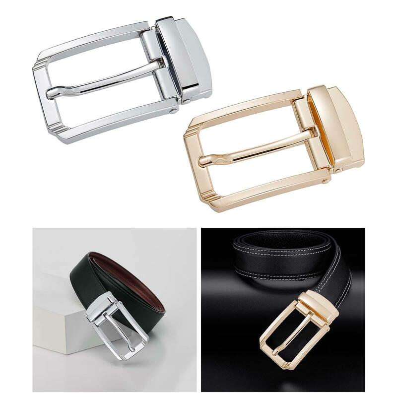 Repuesto de hebilla de cinturón de Metal para hombres, hebilla de Pin rectangular clásica, hebilla de cinturón de una sola clavija, 33mm-34mm