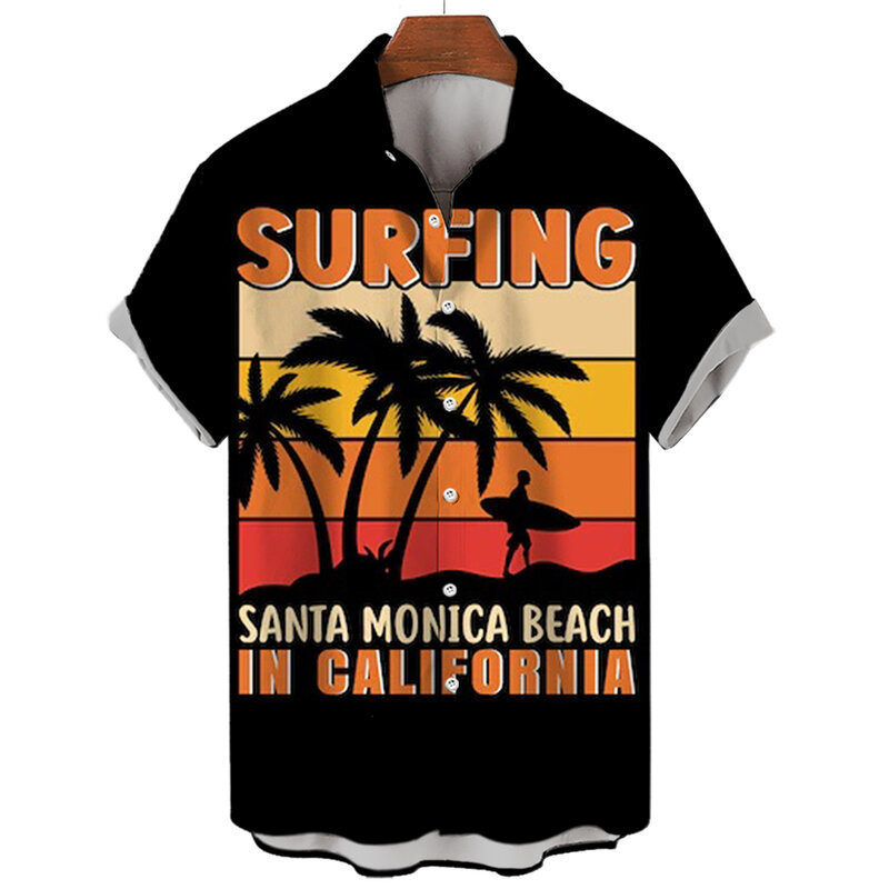 Surfing koszule plażowe mężczyźni moda damska hawajskie koszule na co dzień bluzka plażowa męska odzież męska powołanie koszule z klapą powołanie