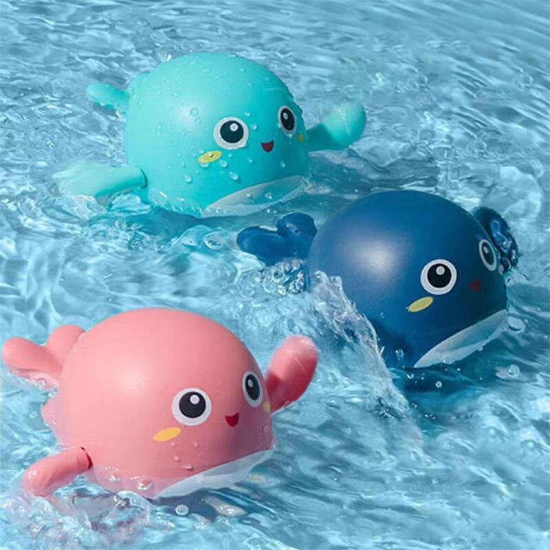 Brinquedos de banho clássicos para crianças, piscina do bebê, praia, corrente, relógio, água jogando brinquedo, banho pato, tartaruga, golfinho