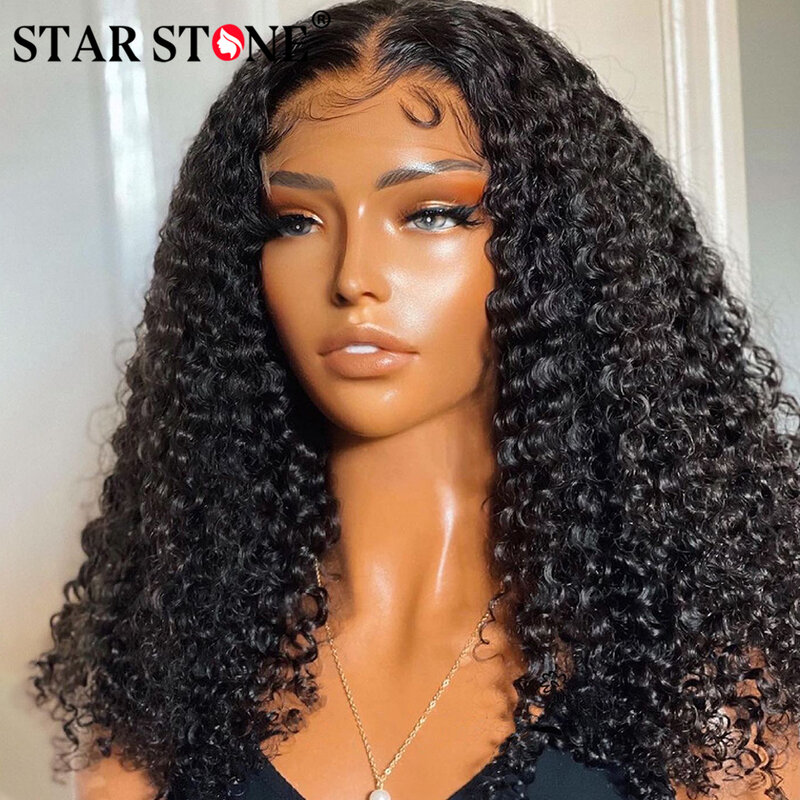 Kinky Curly Short Bob Wig Human Hair 13x4 Lace Frontal Wigs HD Lace Front Wigs Water Wave Curly 180 Density Lace Closure Wigs