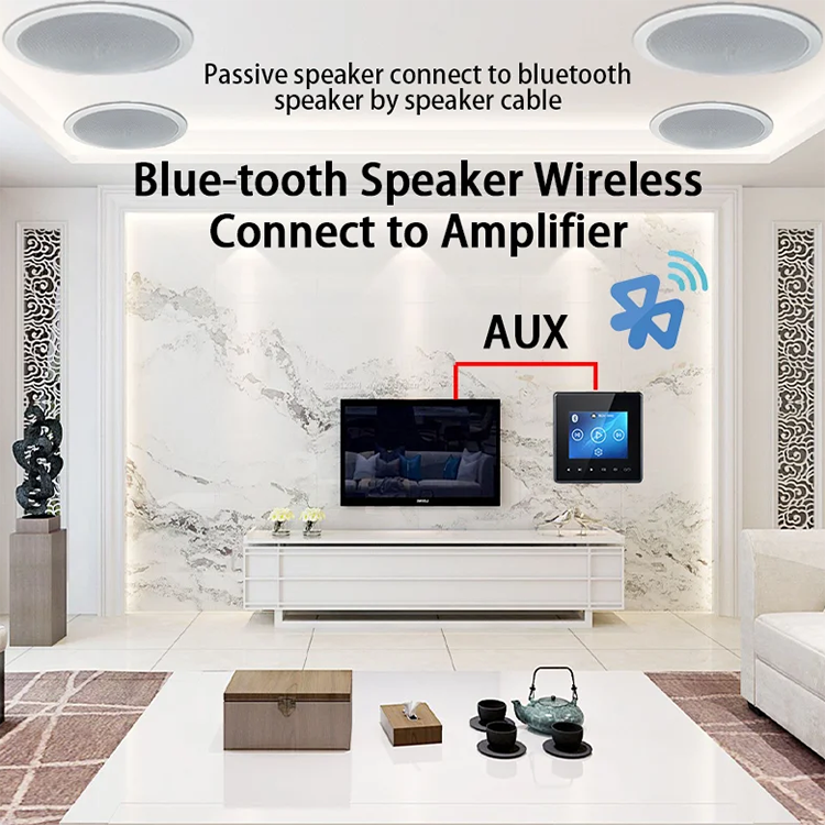 Home Theater Wall amplifier Bluetooth-compatible Sound Amp 2.8inch HD Touch Key 2 or 4 channel Music panel for Hotel Residential