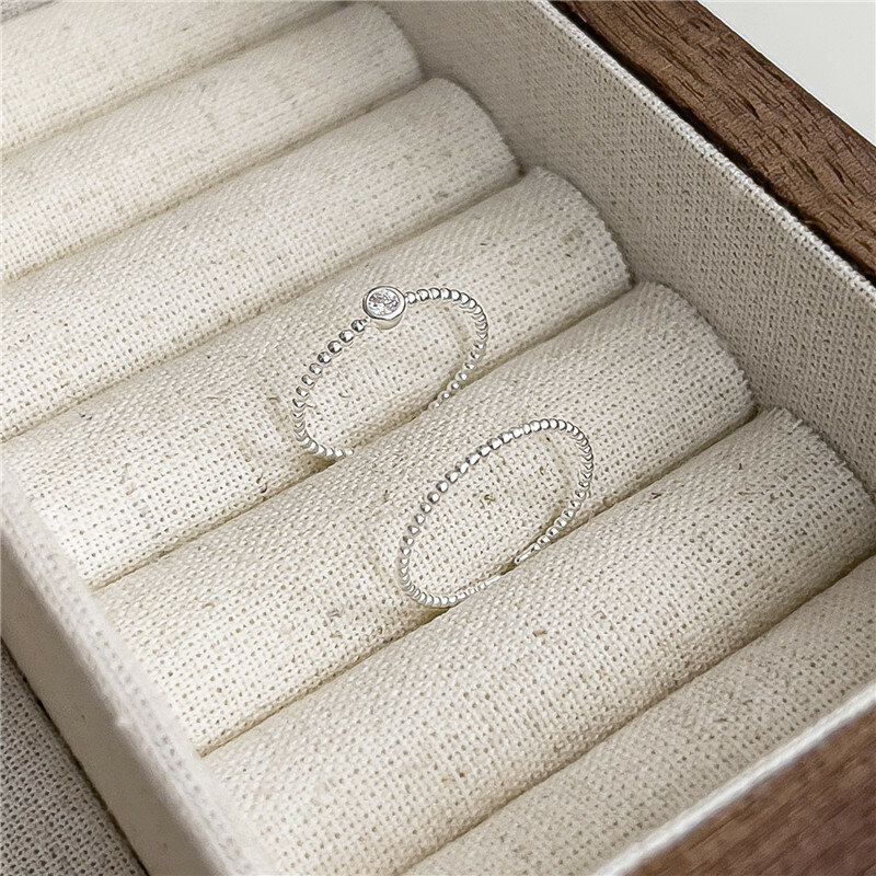 S925 Sterling Silver Simple Rings Woman Elegant Gold Plated Ring With Round Bead Korean Trendy Fine Jewelry Gift Direct Deal