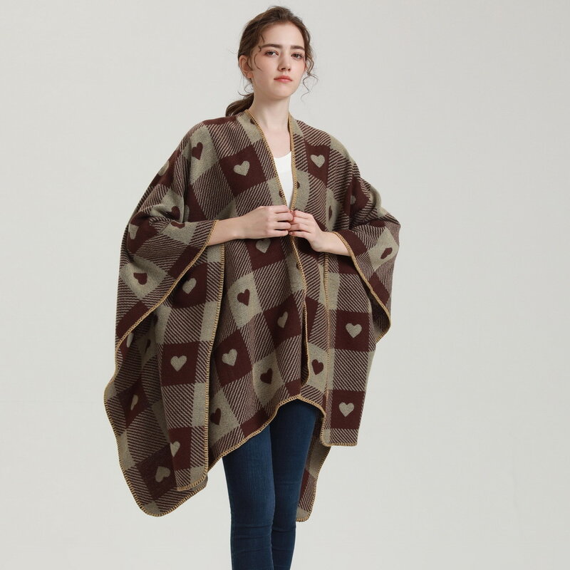 2022 New Women Poncho Brand Cashmere Winter Warm Scarves Designer Thick Blanket Shawls Women Wraps Imitated Cloak Women's Stole