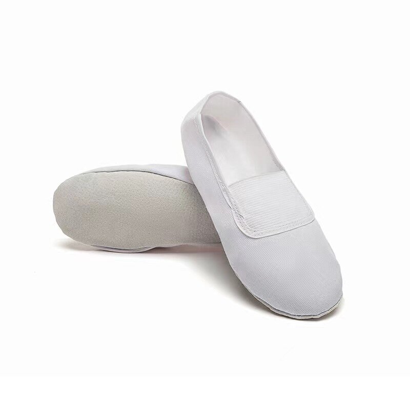 TOVN-zapatos de baile de ballet para hombre y mujer, calzado plano de suela de cuero, color blanco y negro, para yoga, profesor de Fitness y gimnasia